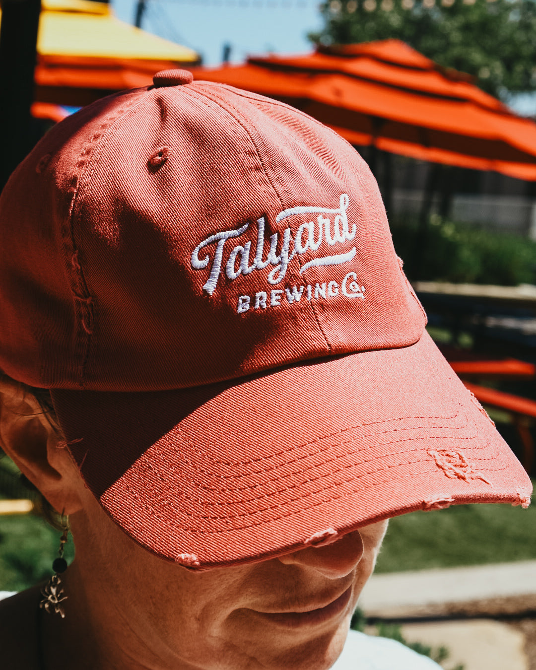 Red faded dad cap