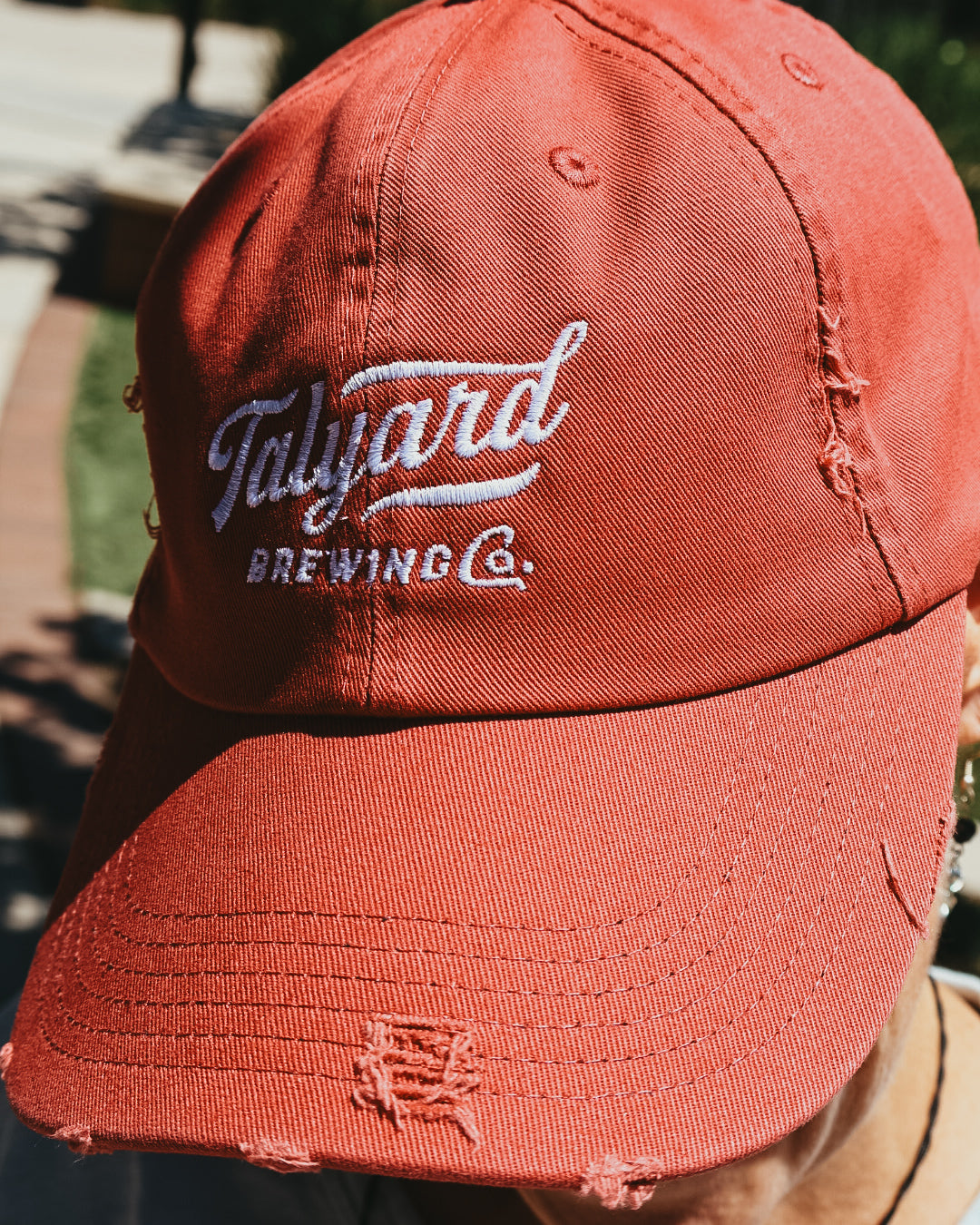 Red faded dad cap